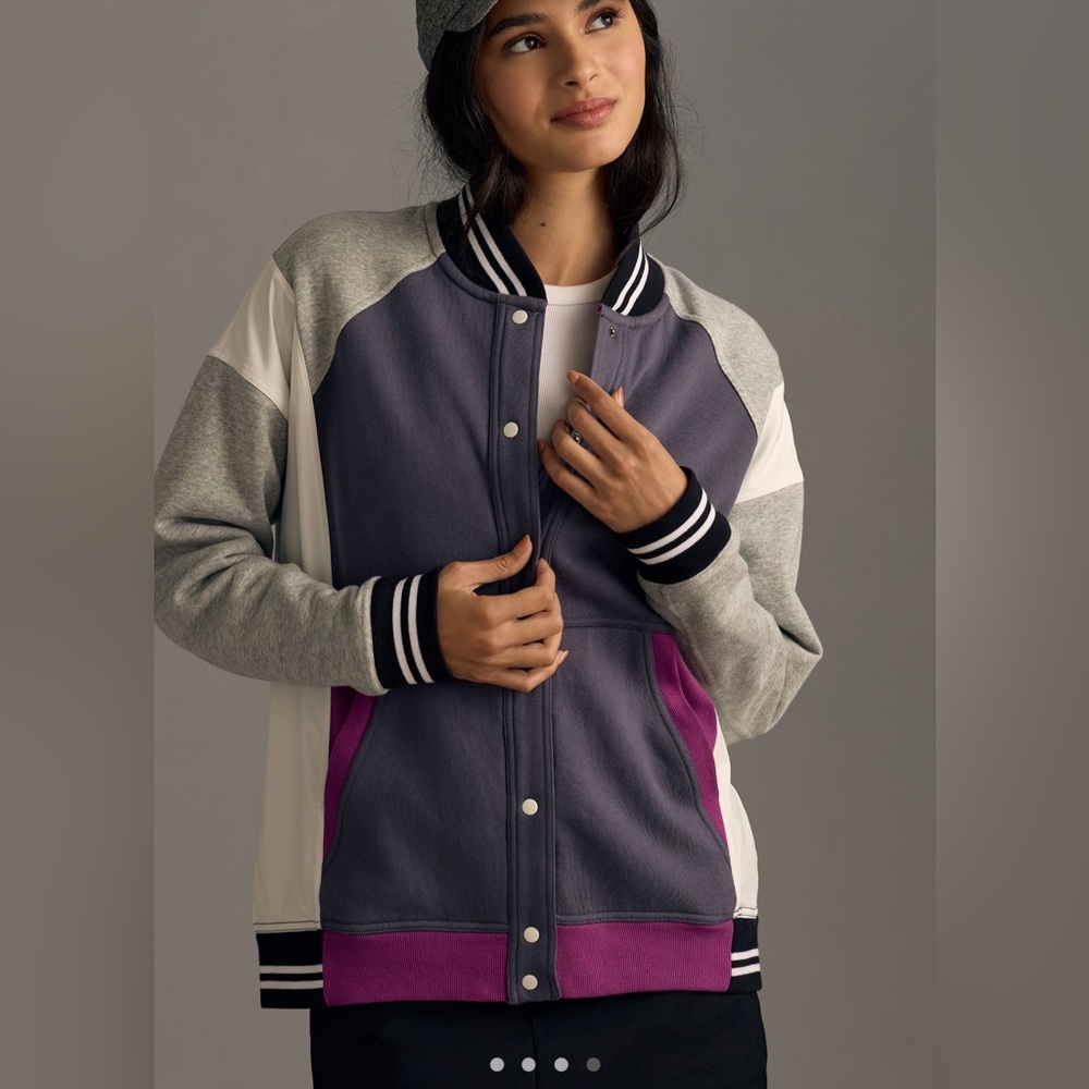 Anthropologie Colorblock Varsity Jacket